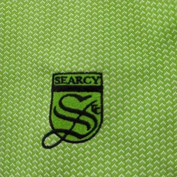 Footjoy FJ Men's Golf Polo Green Geometric Stretch Golf Polo Shirt Medium - Picture 9 of 14